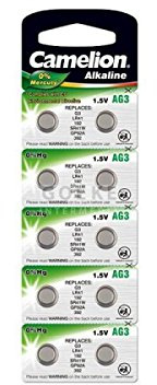Camelion - Blister de 10 Piles Boutons Alcalines LR1130 - AG10 - 389 - 1,5 V