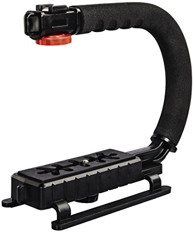 Hama Handgriff für Kamera, Videokamera, Digitalkamera und Camcorder bis 12 cm, ¼-Zoll, ideal für bodennahe Action Aufnahmen, gepolsterter Kameragriff, schwarz