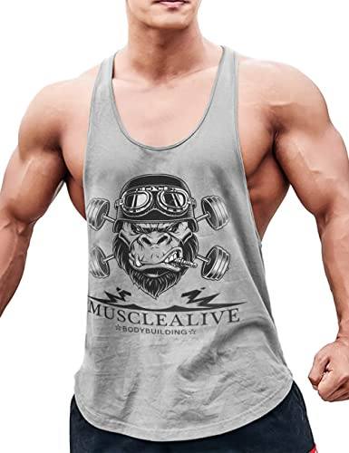 Herr Gym Bodybuilding Linne Stringer Vest Kondition Träna Sportkläder Bomull