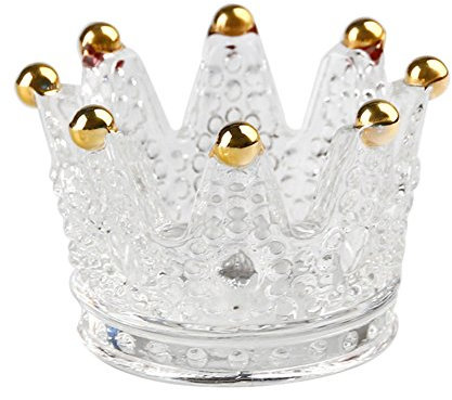 ZKKD Glass Crown Ashtray Creative Desktop Smoking Ash Tray Home Office Decoration,Golden