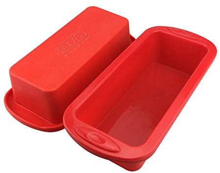 SILIVO Silicone Bread and Loaf Pans (2 Pack) - Nonstick Silicone Baking Mold for Homemade Loaf, Bread and Meatloaf - 8.9x3.7x2.5 inch