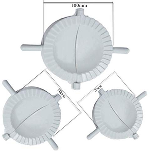 Dumpling Maker Pie Press Samosa Maker and Meat Pie Cutter Mould 3 Pack in Premium Food Grade Plastic in White by Noondl