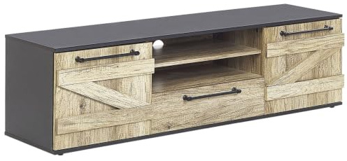 Mueble para TV madera clara y negro de tablero de partículas 43 cm estilo rústico Salter