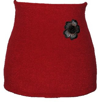 alles-meine.de GmbH Nierenwärmer Uni rot feuerrot kräftig Blumen Blüte schwarz Applikation Bauchwärmer Fleece Frottee Nierengurt Leibwärmer Männer Frau Kinder Sport Baby Gr. Größ..