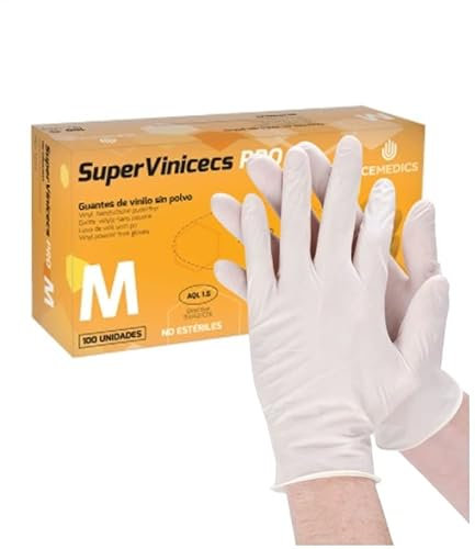 Parafarmic Guantes Vinilo sin Polvo SuperVinicecs Caja 100 unidades (Talla L)