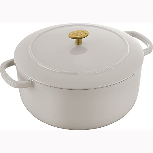 BALLARINI Bellamonte Dutch Oven aus Gusseisen, rund, 7,6 l, Cremaweiß