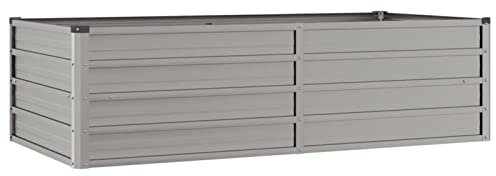 Tidyard Jardinière de Patio Pot de Fleurs Jardinière de Jardin Support pour Plantes Bacs à Fleurs Acier corten Gris 160x80x45 cm