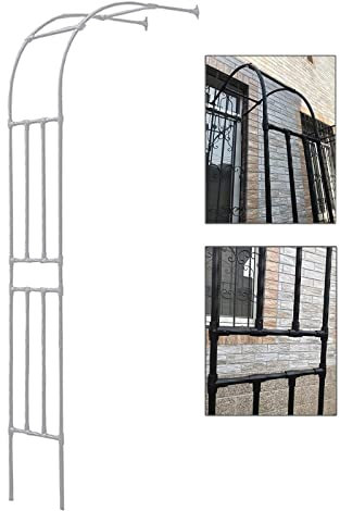 Noir Arche À Rosiers en Métal Treillis De Jardin en Fer Demi-côté Arches De Jardin 60x240cm 90x240cm Blanc Support Arche Plante Grimpante(Blanc,60x240cm/2.0x7.9ft)