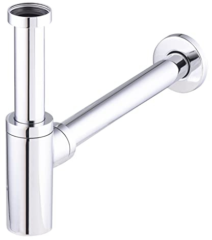 Sifón de Lavabo Visible de Latón Cromado | Acabado Decorativo y Resistente a la Corrosión | Ideal para Baños con Lavabos Suspendidos | NOYON & THIEBAULT
