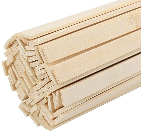 CHEUKYIU 80 Stück 40cm Bambus Holzstäbe Holzstäbchen Breit Bastelstäbchen Holz Natürliche Bambusstangen zum Basteln Bastelprojekte (40 cm Länge x 0,9 cm Breite x 0,2 cm Dicke)