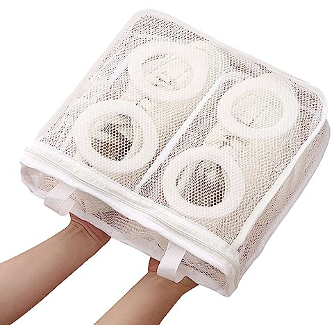 FQQWEE Schuhwäschesack, Schuhwaschbeutel, Mesh-Wäschebeutel, Schuhwaschmaschinenbeutel, Multifunktionaler Schuhwaschbeutel mit Robustem Reißverschluss, Wäschesack für Schuhe, Sneaker(#1)