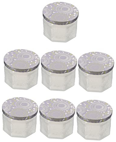 ABOOFAN 7 Stück Selbstgemacht Kerzenglas Aus Glas Weißer Kerzenglasbecher Mit Sonnenblumen Design Aromatherapie Duftkerzen Behälter Für Entspannende Raumdekoration Und Geschenke
