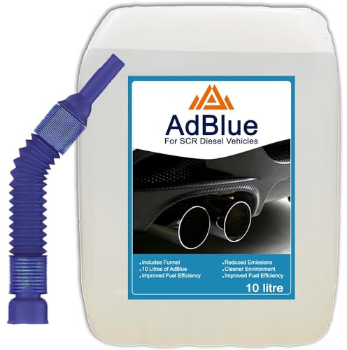 PERFECTONISH AdBlue 10 Litres Bottle with Funnel- Suitable for All SCR Diesel Vehicles Ad Blue Reduces Emissions and Improves Fuel Efficiency