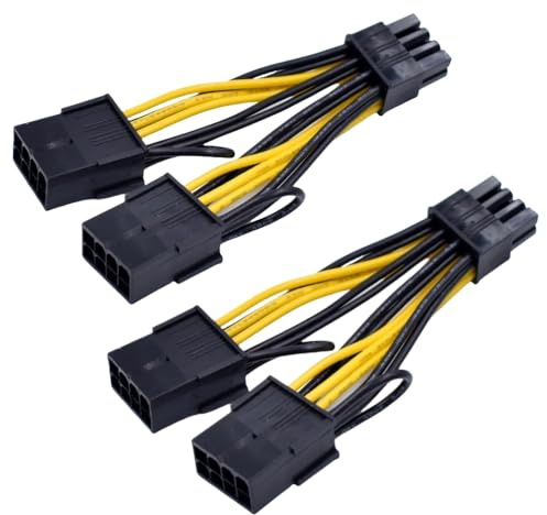 lilila-ree for NVIDIA Graphics Card Power Cable 030-0571-000 CPU 8 Pin Male to Dual PCIe 8 Pin Female Adapter for Tesla K80/M40/M60/P40/P100 4 inches (2-Pack) (10cm)