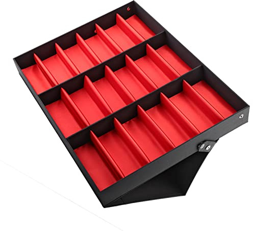 Cocoarm Glasses Storage Case 18 Grids Glasses Display Box Sunglasses Storage Box with Foldable Lid, Eyeglasses Display Box Jewelry Organizer Ideal for Home and Shop Display