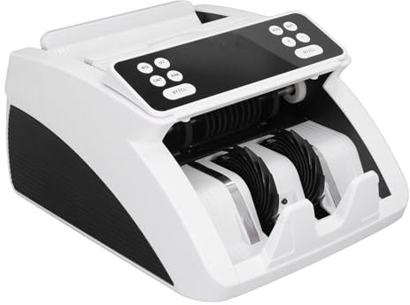 Geldzählmaschine mit UV-/MG-/IR-Fälschungserkennung, LED-Display-Geldscheinzähler, Add- und Batch-Modus, Tragbare Geldzählmaschine, 1000 Scheine/Minute (EU-Stecker)