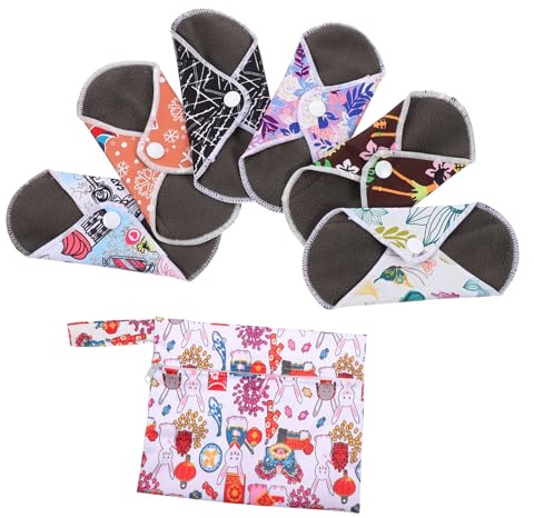 MAGICLULU 2juegos Compresas Menstruales Reutilizables Almohadillas Sanitarias Lavables Para Mujeres Pack De Compresas De Aleatorios De Almacenamiento Para y