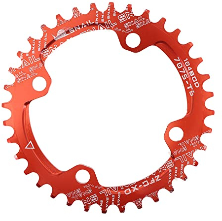 WANGZEYU Kettenblatt Kettenblatt 104BCD rund 32 34 36 38 40 42T 44 46 Zähne schmal breit Ultraleicht MTB Mountainbike 104 BCD Kettenblatt FahrradkettenbläTter (Größe : 30T, Color : Red)