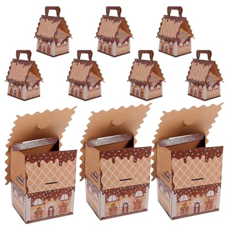 Cabilock 10 Piezas Caja De Galletas Navideñas De Jengibre Cajas Para Casitas De Jengibre Navideñas Bonitas Para Dulces y Golosinas Para Decorar Las Fiestas y Compartir Familia