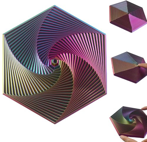 Tangdudu 13cm Fractal Fidget Hexagon 3D, Antistress Fidget Toys, Giocattolo Antistress Adulti e Bambini, Giochi Sensoriali Autismo, Giocattolo Sensoriale Geometrico Esagonale Colorato (Viola) (Viola)