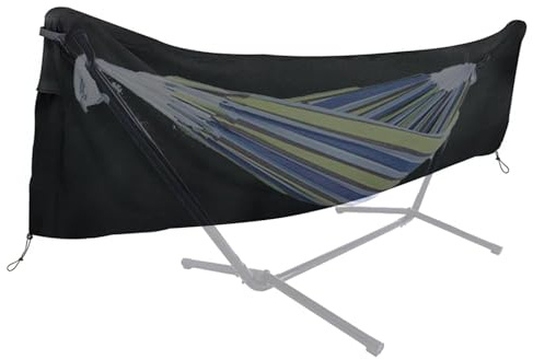 Hammock Cover Waterproof, Windproof Dustproof Hammock Stand Cover, UV Protection 420D Oxford Cloth Garden Hammock Protector Cover for Outdoor Hammocks with Spreader bar and Double Hammocks with Stand