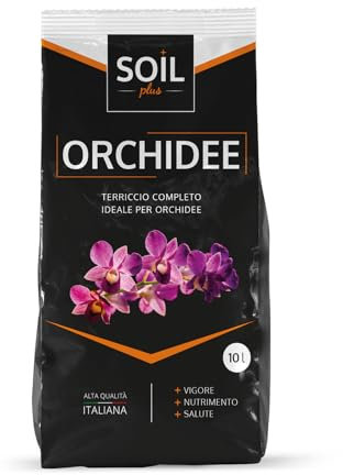 Soil Plus Orchidee, Terriccio Completo per Orchidee, 10 L, Alta Qualità Italiana, Vigore, Nutrimento, Salute