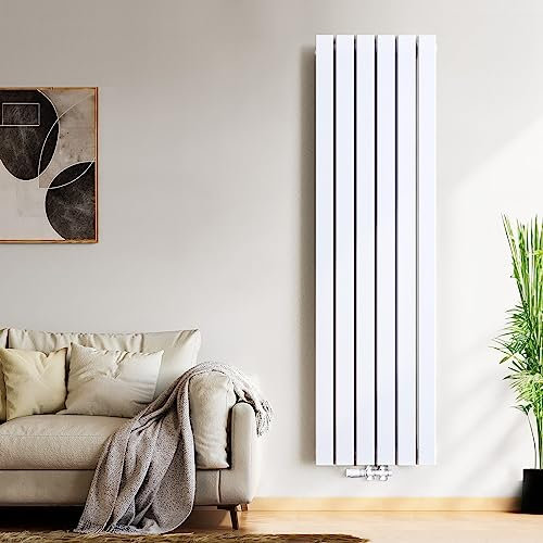 Radiateurs de Salle de Bain Radiateur Salon Plat 1800 x 460mm Double Couche Radiateur Plat Vertical Radiateur Mural Blanc Radiateur 1670 Watt