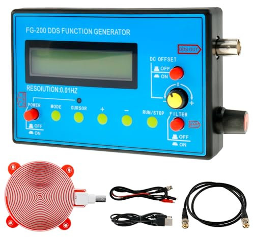 1HZ-500KHZ DDS Functional Signal Generator with Schumann Resonator, 15 Output Waveforms Generator with AC/DC Power, Multifunction Frequency Generator for Oscilloscope Calibration and Audio Testing