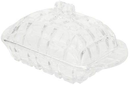 Cabilock Mantequera De Vidrio Transparente Con Tapa Caja Para Mantequilla Resistente y Segura Recipiente Para Almacenar Alimentos Para Cocina y Mesa