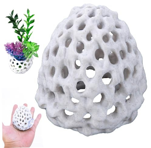 Heidouse räkgrotta, 7 x 8 cm (2,8 x 3,2 tum) akvariestenar med sugkopp, ihåliga och multifunktionella akvarietillbehör, simulering för hemmet
