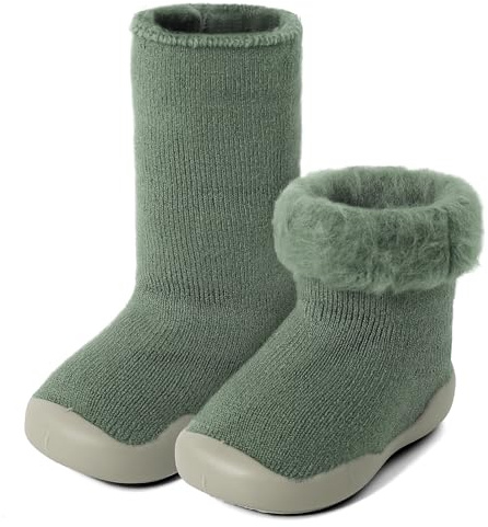 MK MATT KEELY Skor Strumpor Vinter Baby Barefoot Skor Halkfria Pojkar Flickor Varma Skor Första Stegen Baby, grön, 12-18 månader