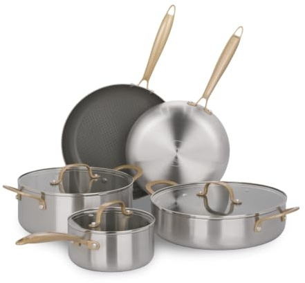 Batteria pentole 8 pezzi Tri - Ply Gold triplo strato