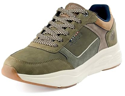 LEOSS ORIGINAL Scarpe da Ginnastica Uomo Sneaker con Lacci Scarpe da Città Scarpe da Escursionismo Casual Scarpe da Walking in Pelle Sportive