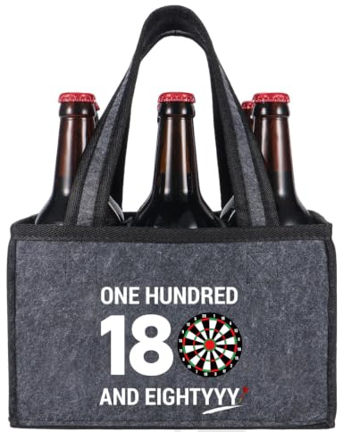 KHstylehoo Divertenti regali per freccette per uomini, borsa da uomo, birra, regalo di compleanno personalizzato per gli appassionati di freccette, accessori con scritta e bersaglio, One Hundred and