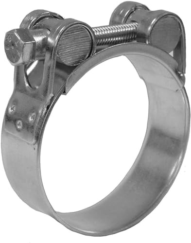 Jubilee® Superclamp Mild Steel Zinc Plated Heavy Duty Hose Clamp, DIN3017 W1, 80-85mm Adjustment, 1 Pack, Part No JSC085MS, Single Bolt 360° Seal Bridge, GBS Barrel Exhaust Pipe Clamp for Su