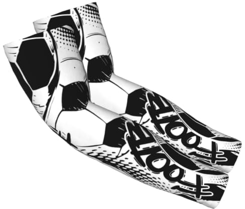 EFOTUNI Manicotti rinfrescanti da calcio in bianco e nero, modello 6, per uomo e donna, con foro per il pollice, senza cuciture, con protezione UV, ideali per basket, guida e corsa.