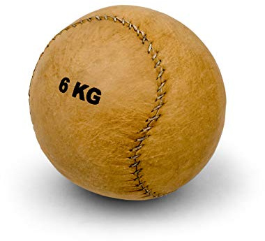 Vinex Robuster, runder Medizinball aus Leder mit 2 Panelen 1 kg bis 6 kg