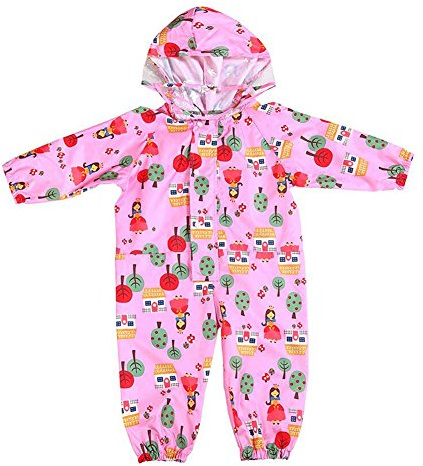 Gagacity Baby Puddle Suit Unisex Kids Rain Coat Rainwear with Hooded All in One Puddle Suits for Kids L/105-115cm