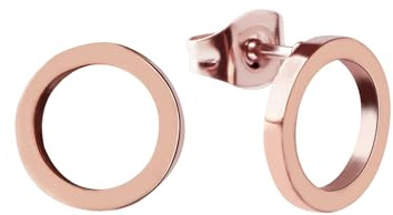 Ohrstecker für Damen | Kreis Ohrringe | Ohrringe Set Rund | Ohrschmuck in Gold - Rosegold - Silber - Schwarz | Inkl. Geschenkbox
