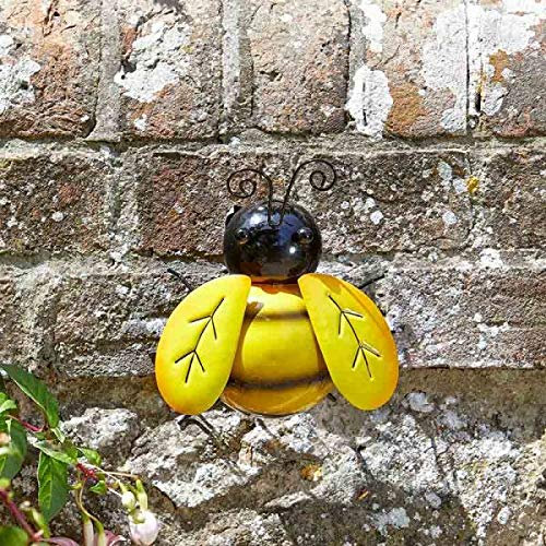 Garden Mile Bumble Bee Garden Ornaments Outdoor For Walls And Fences Weatherproof Metal Wall Art For Garden Decor Handpainted Outdoor Wall Art All Year Round Wall Decor For Home Yard
