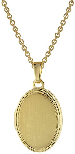 trendor Damen Medaillon mit Halskette Gold auf Silber 925 75745 | zauberhaftes Silber-Medaillon für Damen, zeitloser Silberschmuck für Frauen, tolle Geschenkidee