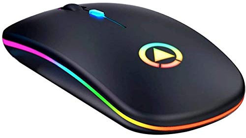 Unity Souris sans Fil Rechargeable, Mini Souris Optique sans Silence Click, Ultra Mince 1600 DPI pour Ordinateur Portable, PC, Ordinateur Portable, Ordinateur, Mac Noir