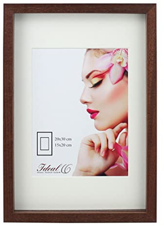 IDEAL TREND 3D Objektrahmen Holz Bilderrahmen Wanddeko Collage Poster Shirt Trikot Rahmen HR: Farbe: Braun | Format: 40x50