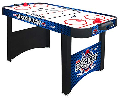 Sport1 One The Sport Maker Sport One Air Hockey Arena Elektrisches Beinspiel mit 2 Griffen und 2 Scheiben, integrierter Punktezähler, blau, 121 x 60 x 76 cm