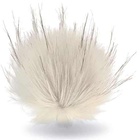 Wohnkult 10-12cm Kunstfell Bommel Pelzbommel Fellbommel Pompon Mützen Anhänger| 26 (Creme)
