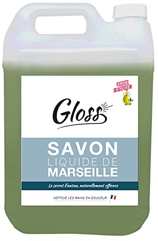 SPADO Origines – Jabón de Marsella líquido – 100% vegetal – Limpia y desengrasa – Suaviza las manos – Con aceite de oliva – 5 L – Fabricación francesa