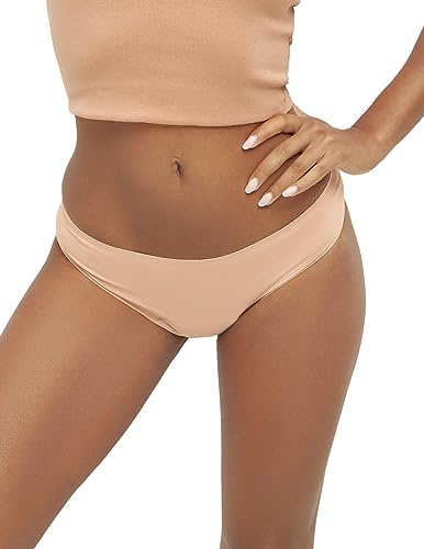 MyMonthlys Perioden Unterwäsche hautfarben - mittlere Blutung/bis zu 3 Tampons - Periodenslip Damen saugstark absorbierend nahtlos - Einzelstück und 2er / 3er Set für Mädchen & Damen beige/XXS-XXL