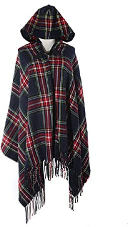 Bysonglezai Schals Damen Tücher Halstuch Scarf Nachahmung Kaschmir Frauen Plaid Kapuzenschal Winter Luxus Schal Dame Wickeldecke Pashmina Poncho OneSize Zangqing