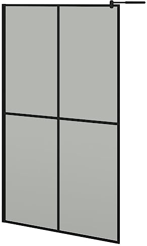 vidaXL Duschwand für Walk-in Dusche Duschabtrennung Duschtrennwand Duschkabine Duschtür Eckeinstieg Trennwand 118x190cm Dunkles Sicherheitsglas