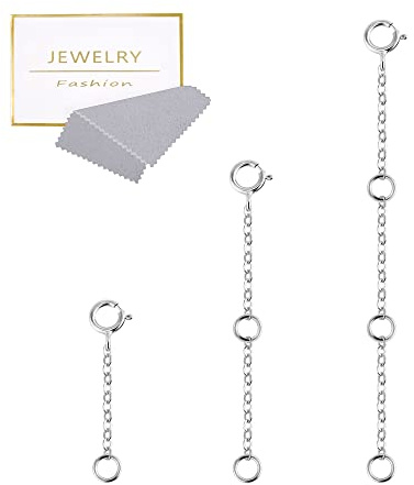 Bracelet Extender Durable White Gold Extenders for Necklace Bracelet Anklet Extension Chains Necklace Extender（1 2 3 inch）